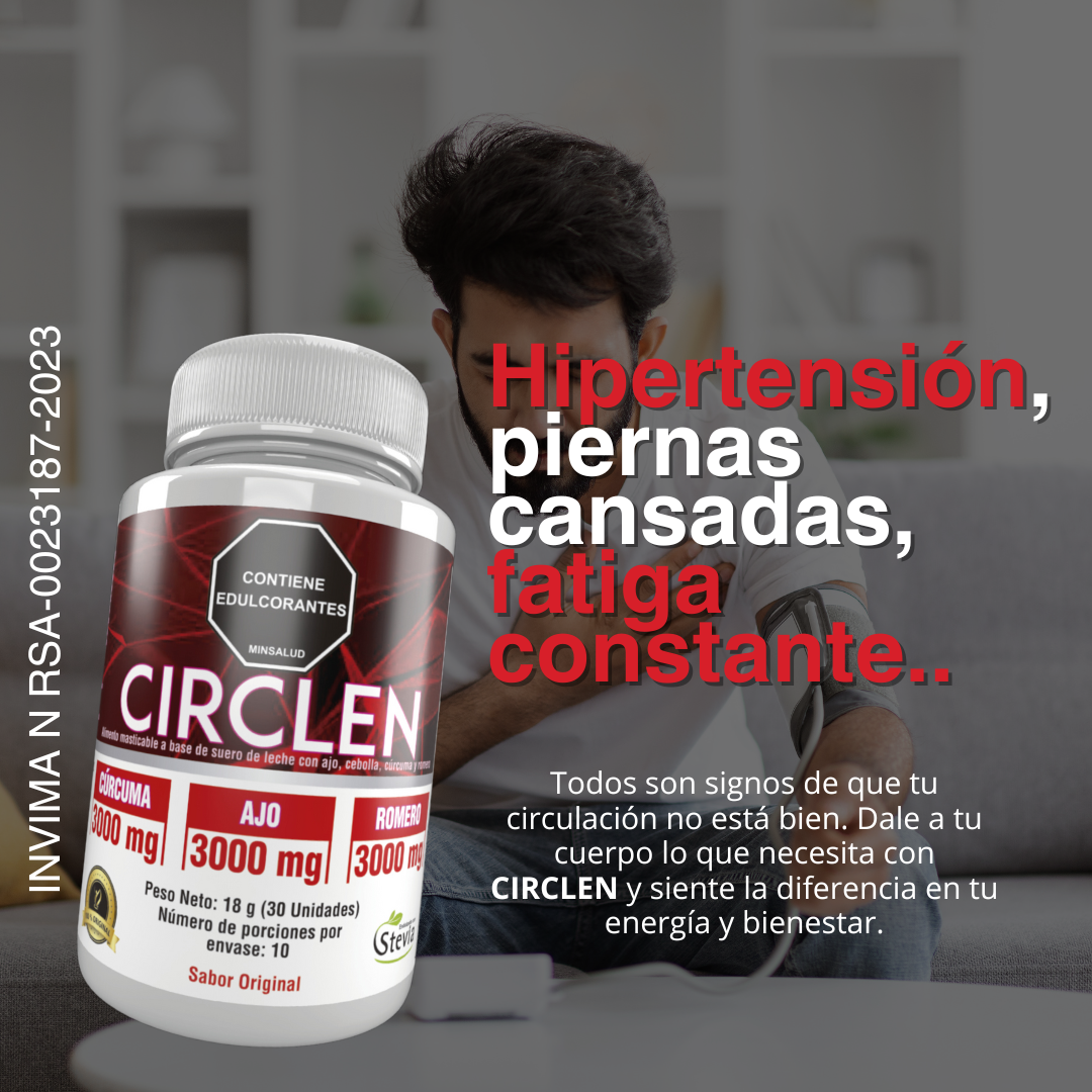 CORAZÓN SANO CON CIRCLEN: CÁPSULAS DE CÚRCUMA, AJO , ROMERO Y CEBOLLA ( CON INVIMA)