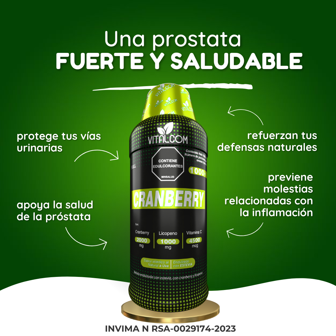 BIENESTAR MASCULINO: CRANBERRY+ LICOPENO + ZINC Y SELENIO (REGISTRO INVIMA)