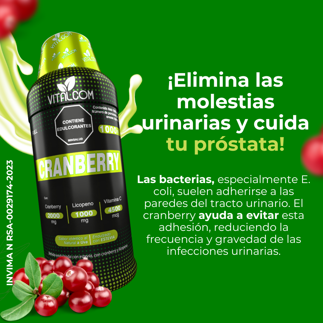 BIENESTAR MASCULINO: CRANBERRY+ LICOPENO + ZINC Y SELENIO (REGISTRO INVIMA)