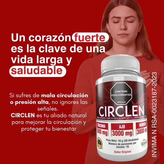 CORAZÓN SANO CON CIRCLEN: CÁPSULAS DE CÚRCUMA, AJO , ROMERO Y CEBOLLA ( CON INVIMA)