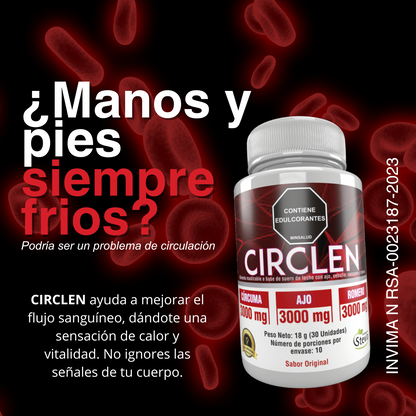 CORAZÓN SANO CON CIRCLEN: CÁPSULAS DE CÚRCUMA, AJO , ROMERO Y CEBOLLA ( CON INVIMA)