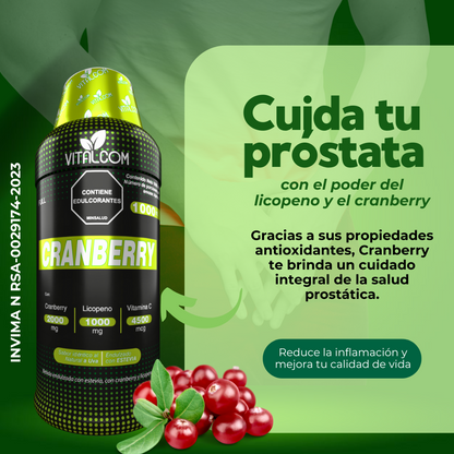 BIENESTAR MASCULINO: CRANBERRY+ LICOPENO + ZINC Y SELENIO (REGISTRO INVIMA)